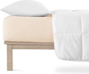 decoDoma Cearșaf elastic jersey cu elastan culoarea cafelei set 2 buc 90 x 200 cm