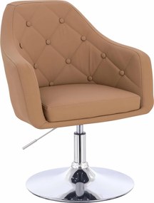 HR831N Scaun Caramel Piele Ecologica Premium Soft cu Bază Cromata