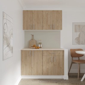 Set haaus V2, Lemn Natural/Alb, Blat Thermo 28 mm, L 120 cm
