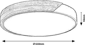 Rabalux 71418 - Lampă LED de tavan MAPLE2 42W/230V 3000/4000/6500K negru/stejar Ø61 cm