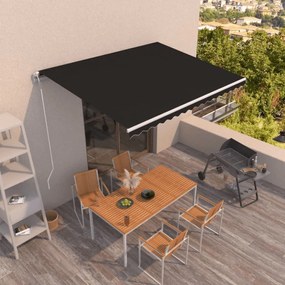 vidaXL Copertină retractabilă automat, antracit, 400x350 cm