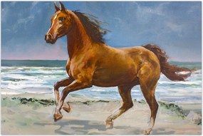 Tablou - Caii pe plajă (90x60 cm)