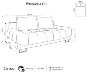 Canapea extensibilă cu 3 locuri Windsor &amp; Co Sofas Cumulus, verde
