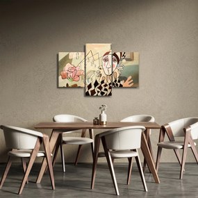 Tablou - Cubismul - arlechin și trandafir (90x60 cm)