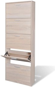 vidaXL Pantofar cu 5 compartimente din lemn, aspect de stejar