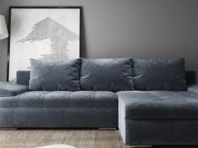 Colțar extensibil dumonde cu ladă de depozitare si sezut confortabil din spuma high-density, Leonardo Euphoria Grafit 260x185 cm II