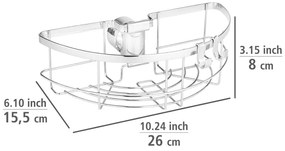Raft pentru baie argintiu autoadeziv din oțel inoxidabil Floresta – Wenko