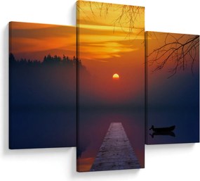 Tablou cu podul în apus de soare (90x60 cm)