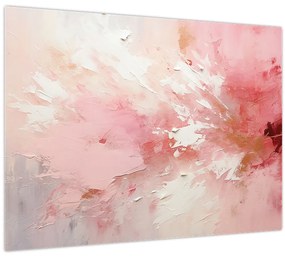 Tablou pe sticlă - Abstract roz (70x50 cm)