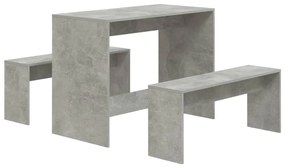 Set mobilier de bucatarie, 3 piese, gri beton, PAL Gri beton, 1