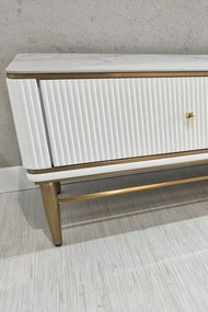 Comoda TV Violino alb/auriu L200 cm