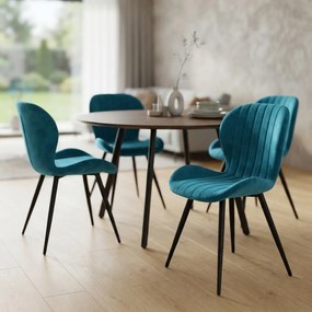 Scaun dining din catifea BUC 248U turcoaz