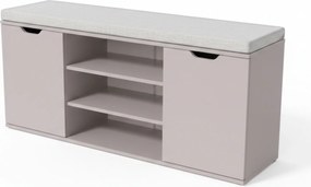 Dulap pentru pantofi cu loc de șezut PORTA, 103 x 30 x 46 cm, gri deschis