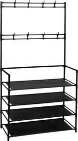 Cuier TARAS, negru, metal/plastic, 80x28x158 cm