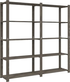 vidaXL Suport depozitare 5 niveluri gri, 170x38x170 cm, lemn masiv pin