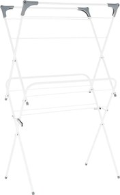 Uscator pliabil haine NODAR, alb/gri, metal/plastic, 60x37x105 cm