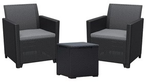 Set mobilier de grădină pentru balcon Claire IV cu masă de depozitare Vigo, grafit