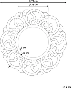 OGG204 - Oglinda 70 cm, pentru perete ornamentala dormitor, living - Argintie