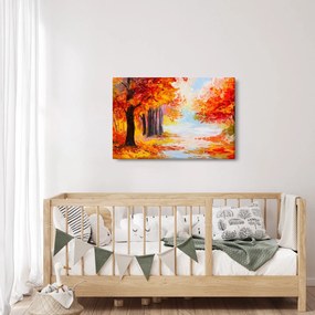 Tablou - Pictura, toamna colorată (90x60 cm)