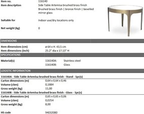 Masuta laterala design LUX Artemisa, alama periata 116140 HZ