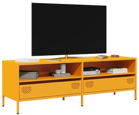 vidaXL Dulap TV, galben muștar, 135x39x43,5 cm, oțel laminat la rece