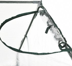 Outsunny Sera Cabina Portabila 6' x 3' x 6', Folie PE, Sera de Gradina cu Cadru de Otel, Usa cu Fermoar, Aerisire Superioara, pentru Flori, Legume, Puieti, Plante Tropicale, Verde | Aosom Romania