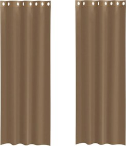 vidaXL Perdele Voile cu Oeje 2 buc Maro Deschis