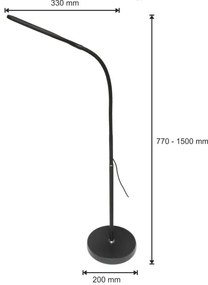 Lampă LED dimabilă 3 în 1 DARA LED/10W/230V 3000/4000/6000K CRI 90 negru
