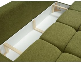 Canapea extensibilă 3 locuri cu spațiu de depozitare NUORO, verde