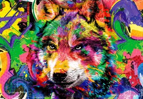 Fototapet - Lup, graffiti (147x102 cm)