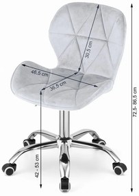 Set pentru birou – birou pliabil ZARIMO 80×40 cm alb + scaun de birou AVOLA VELVET maro deschis