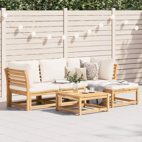 vidaXL Set mobilier de grădină cu perne, 5 buc., lemn masiv acacia