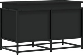 vidaXL Cutie de depozitare cu capac negru 80x40x51,5 cm lemn prelucrat