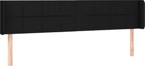 vidaXL Tăblie de pat cu aripioare negru 183x16x78/88 cm textil