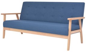 Canapea cu 3 locuri, albastru, material textil