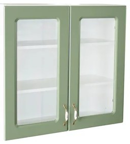 Corp superior vitrina 80 cu 2 usi Zebra MDF verde drept