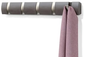 Cuier cu 5 carlige rabatabile Umbra Flip gri