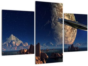 Tablou - Vizita extraterestrului (90x60 cm)