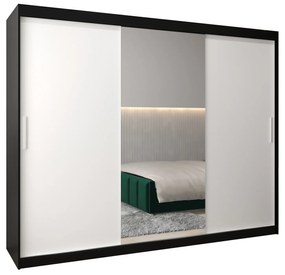 Dulap de haine 250 cm Toki 1 (negru mat + alb mat). 1064947
