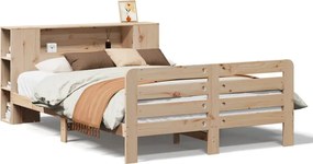 vidaXL Cadru de pat fără saltea, 135x190 cm, lemn masiv de pin