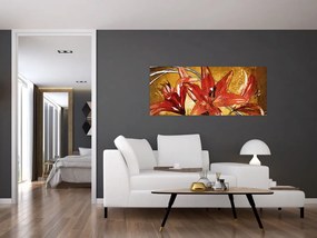 Tablou cu flori de crini (120x50 cm)