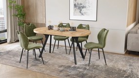 Mazzoni Masă ovală extensibilă EXPANSO Stejar Artisan / picioare negre