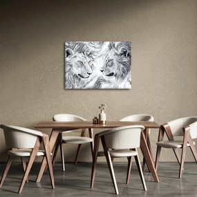 Tablou - Capete de lei desenate (70x50 cm)
