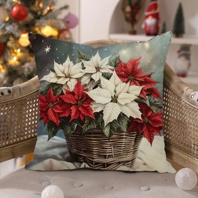 Fata de perna de Craciun POINSETTIA MAGIC 45x45 cm, colorat
