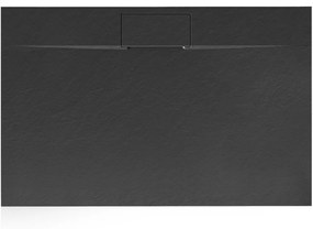 Cadita pentru dus Bazalt Long neagra 90x120