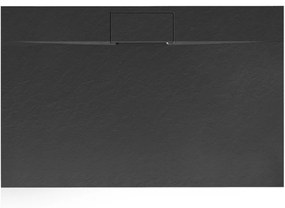 Cadita pentru dus Bazalt Long neagra 90x120