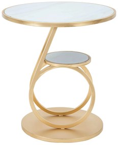 Masuta laterala, rotunda, rama aurie, 55 cm