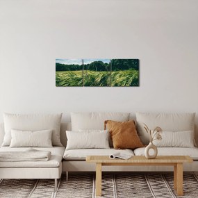 Tablou cu linca și pădure (cu ceas) (90x30 cm)