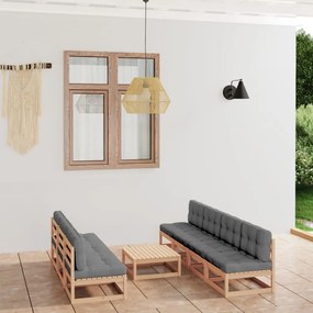 vidaXL Set mobilier de grădină cu perne, 8 piese, lemn masiv de pin
