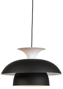 Lampă modernă rotundă suspendată neagră cu alb 3 straturi - Titus
